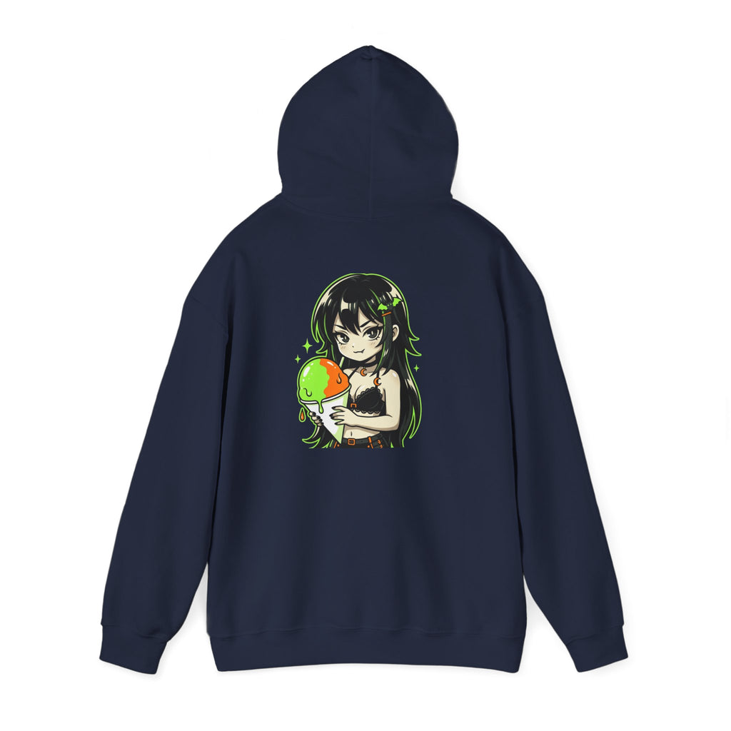Green-haired Anime Girl Holding Hoodie | Graphic Pullover