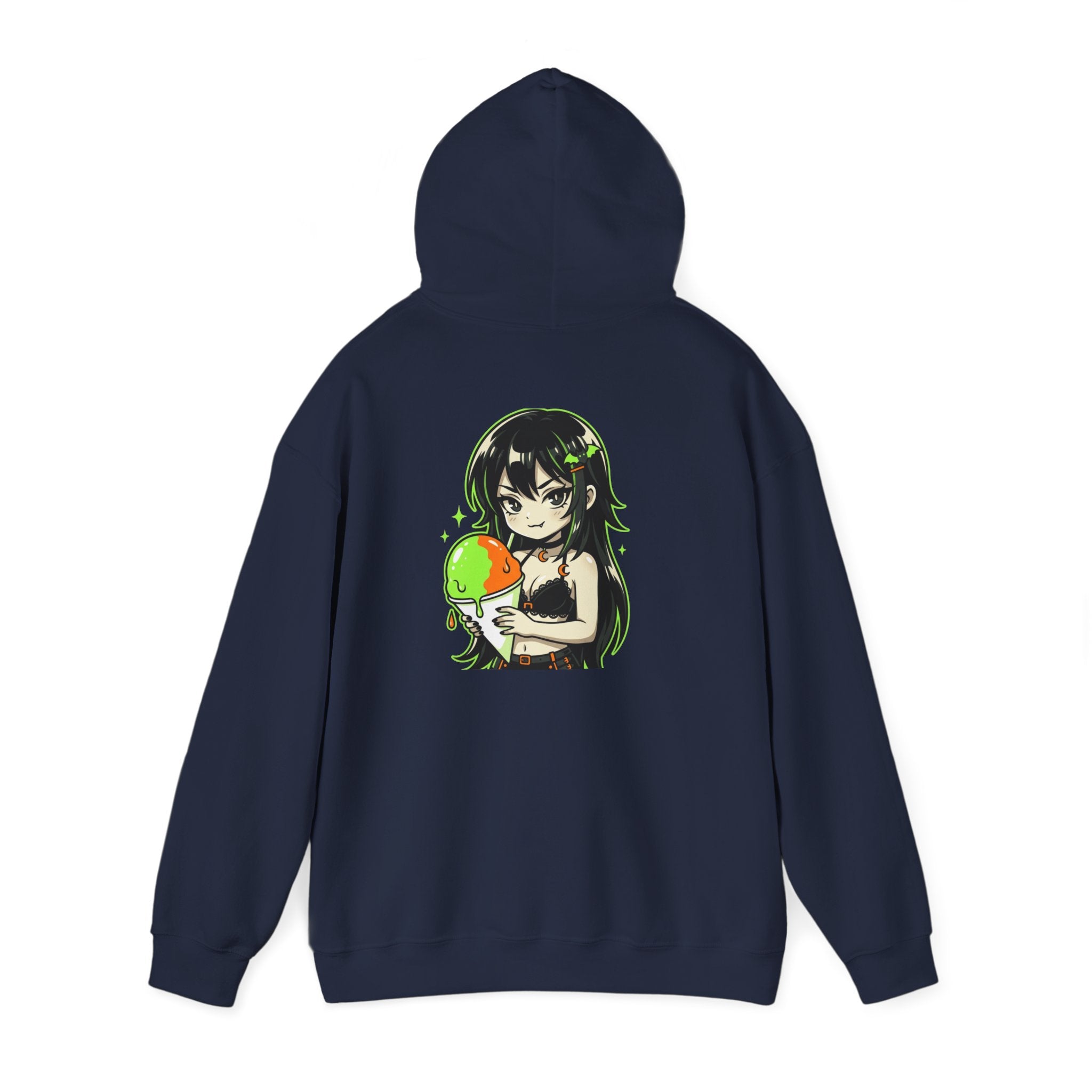 Green-haired Anime Girl Holding Hoodie | Graphic Pullover