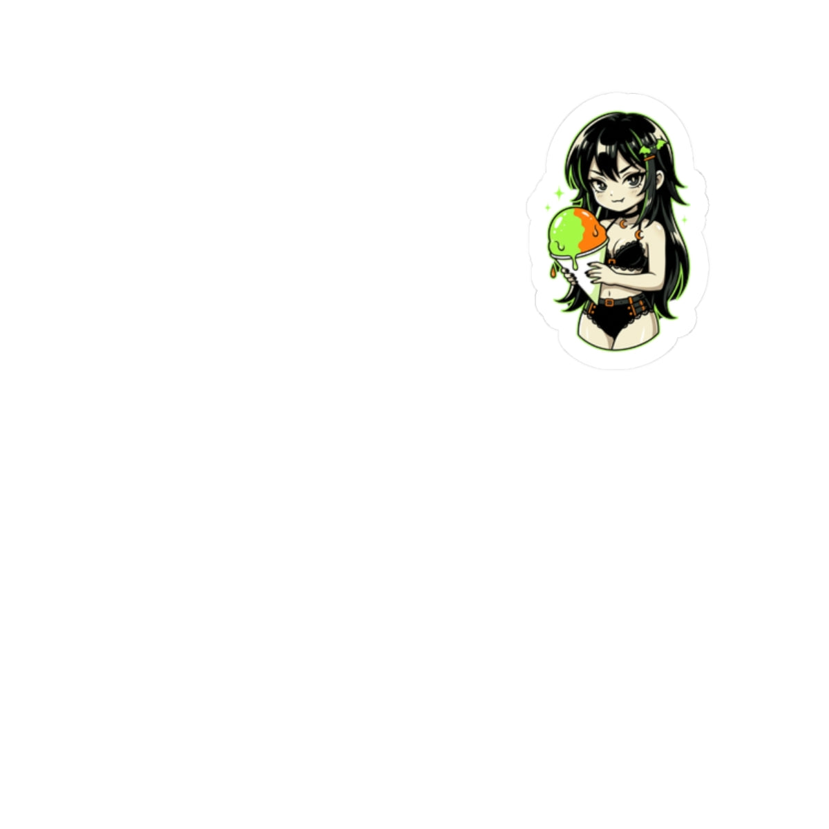 Anime Girl Holding Planet sticker | Kiss-Cut Sticker