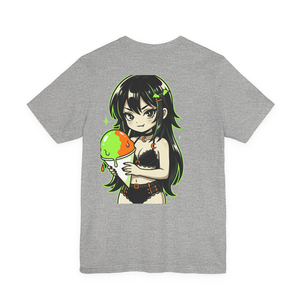 Mischievous Anime Girl Holding Melting Candy T-Shirt | Cute Kawaii Illustration