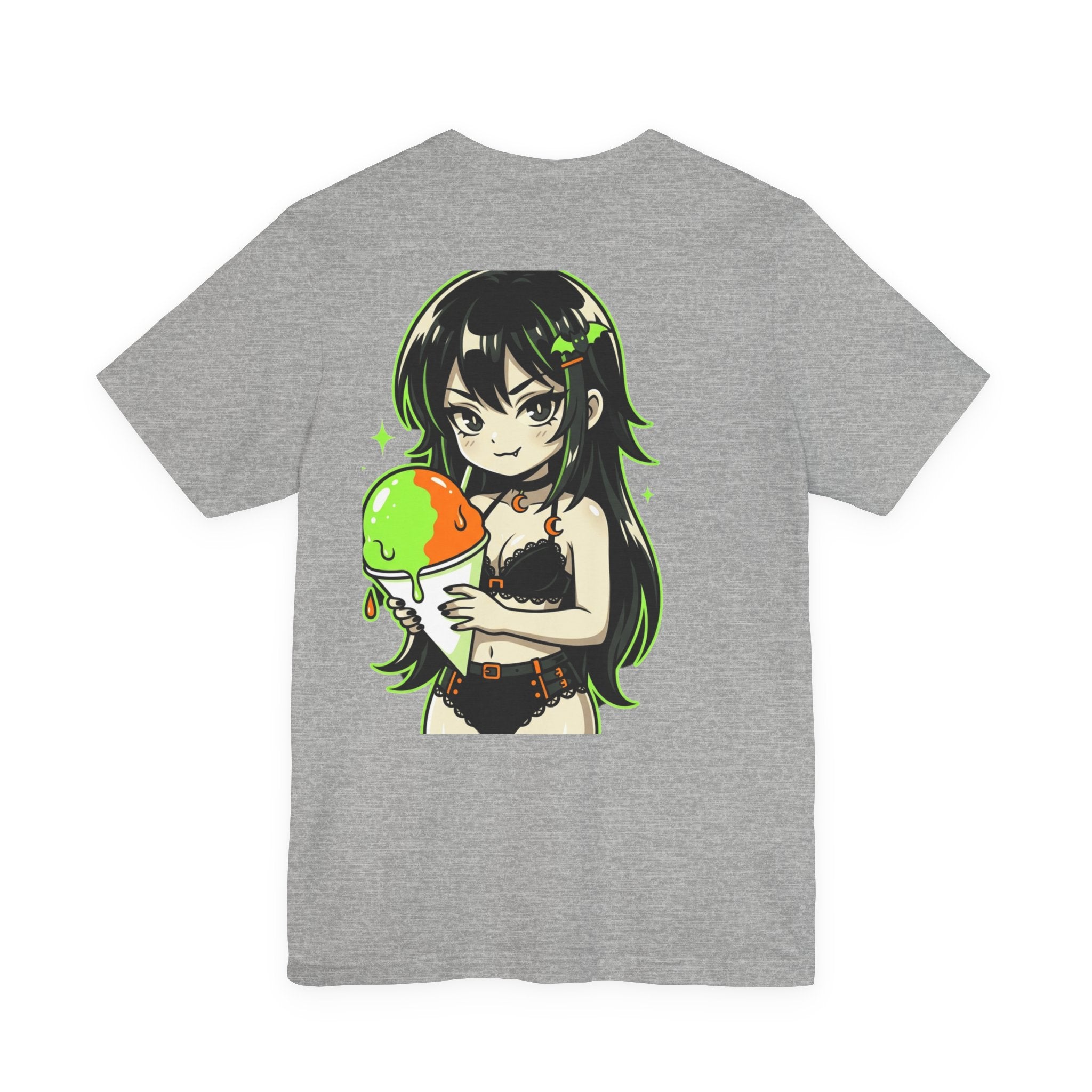 Mischievous Anime Girl Holding Melting Candy T-Shirt | Cute Kawaii Illustration
