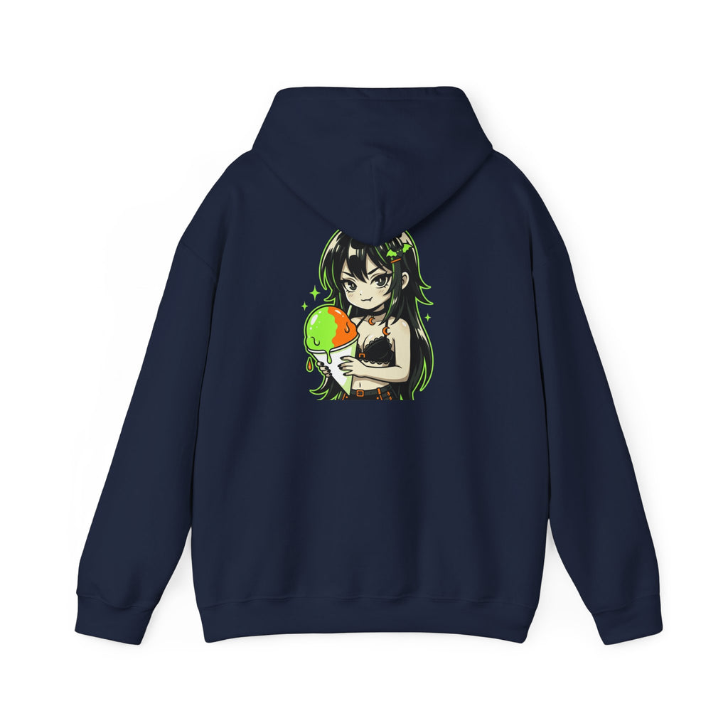 Green-haired Anime Girl Holding Hoodie | Graphic Pullover