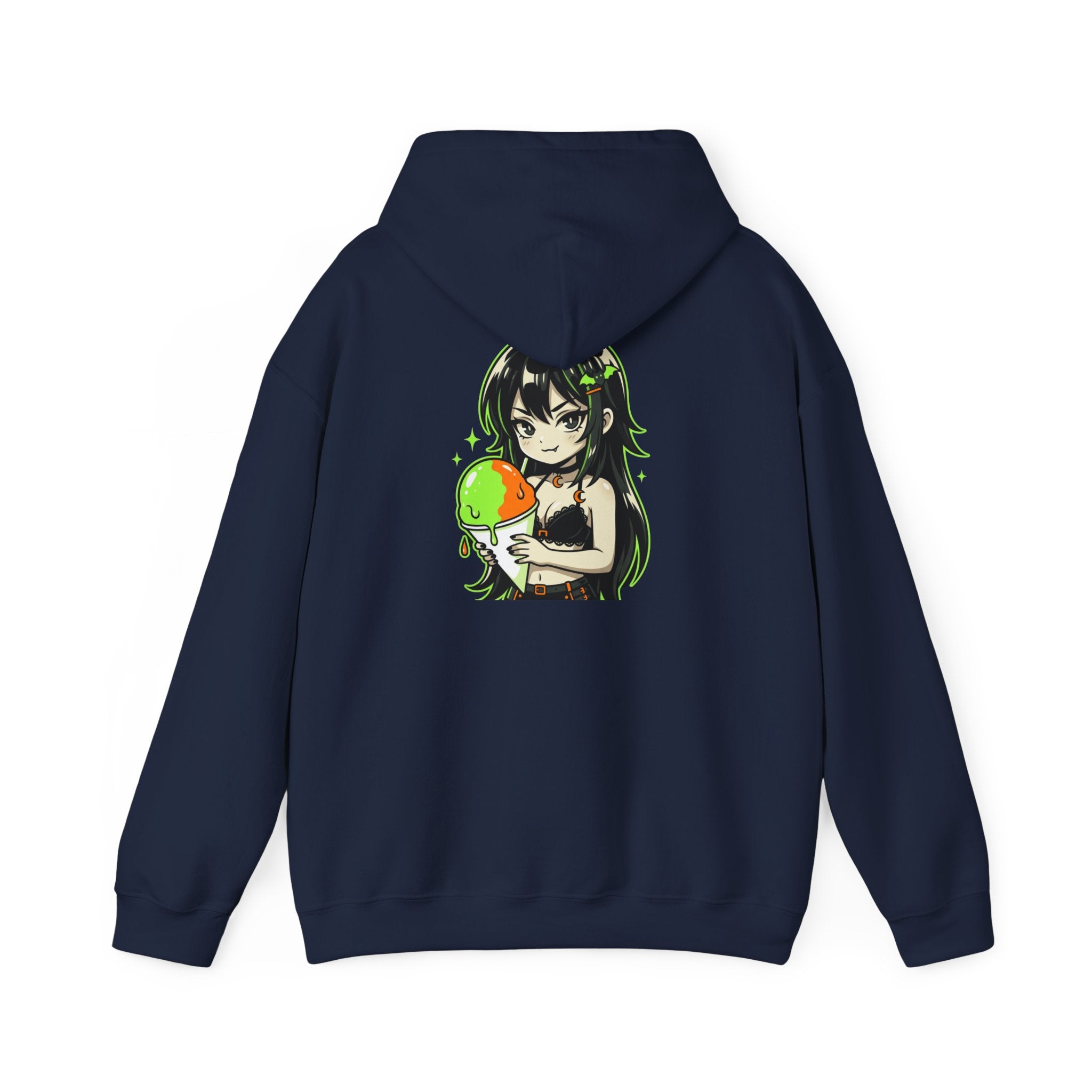 Green-haired Anime Girl Holding Hoodie | Graphic Pullover