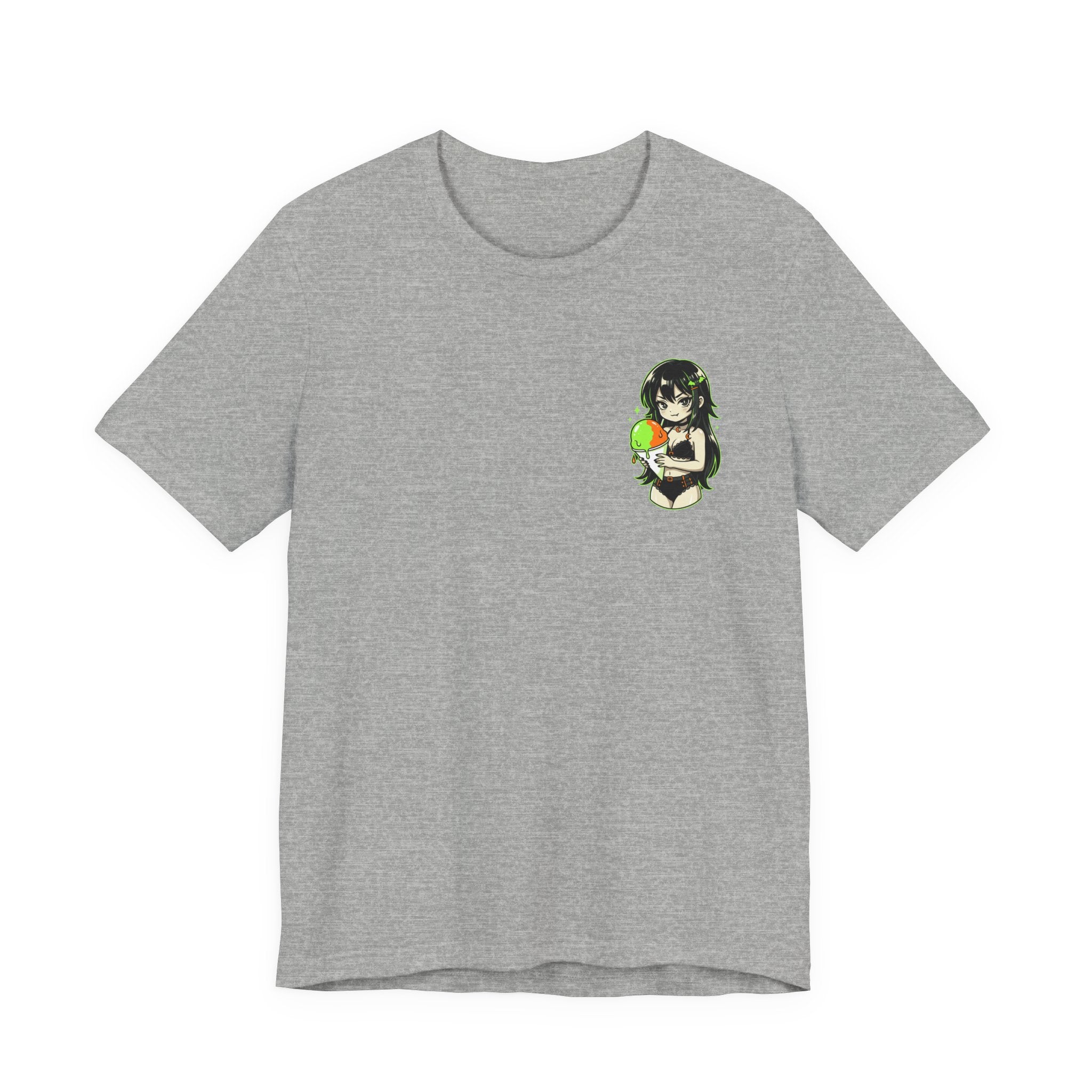 Mischievous Anime Girl Holding Melting Candy T-Shirt | Cute Kawaii Illustration