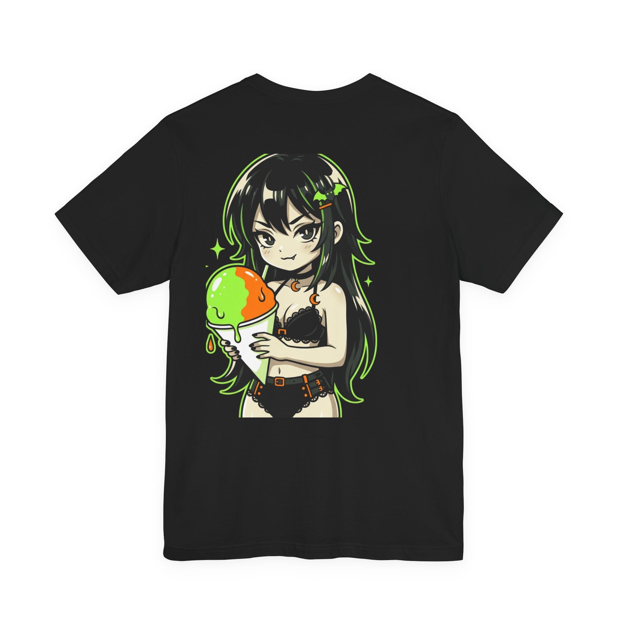 Mischievous Anime Girl Holding Melting Candy T-Shirt | Cute Kawaii Illustration