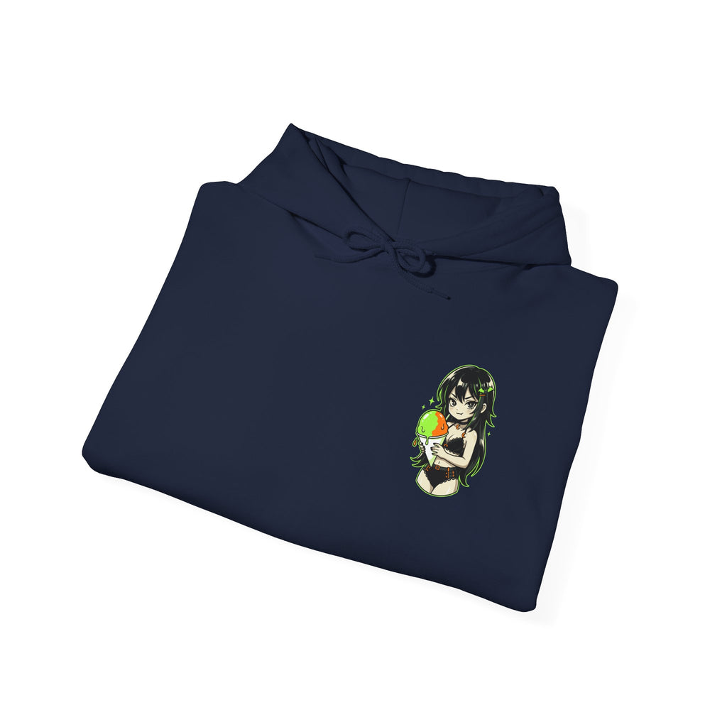 Green-haired Anime Girl Holding Hoodie | Graphic Pullover
