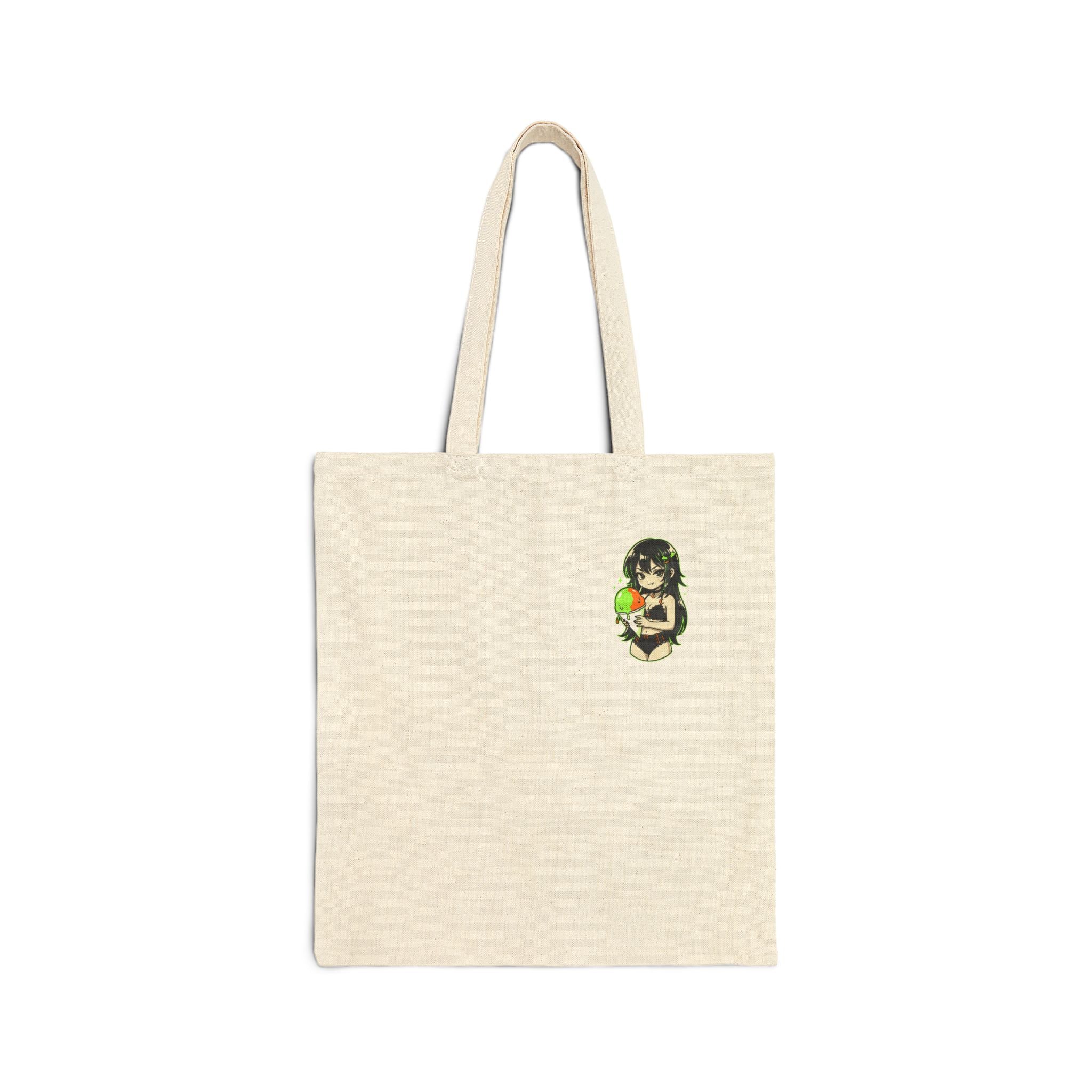 Girl Holding Watermelon Tote Bag | Canvas Grocery Market Bag