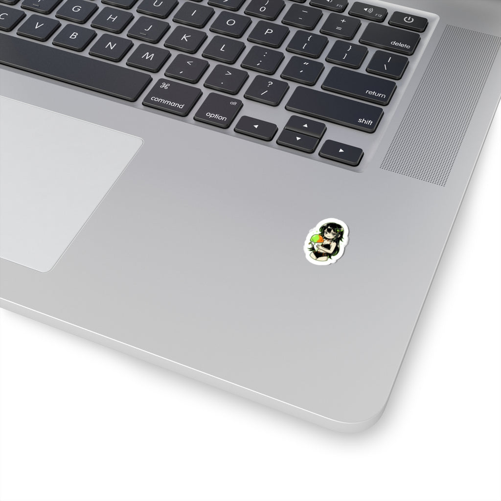 Anime Girl Holding Planet sticker | Kiss-Cut Sticker