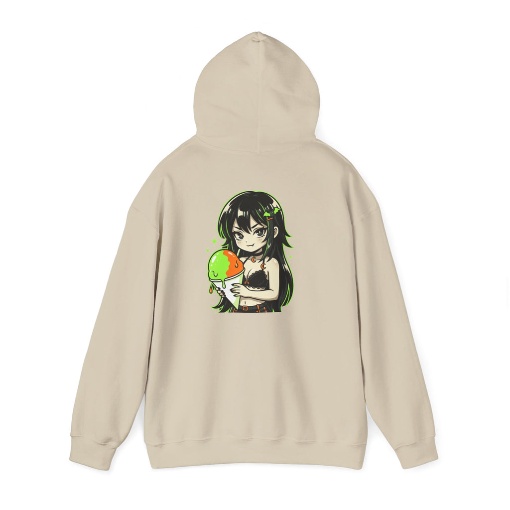 Green-haired Anime Girl Holding Hoodie | Graphic Pullover