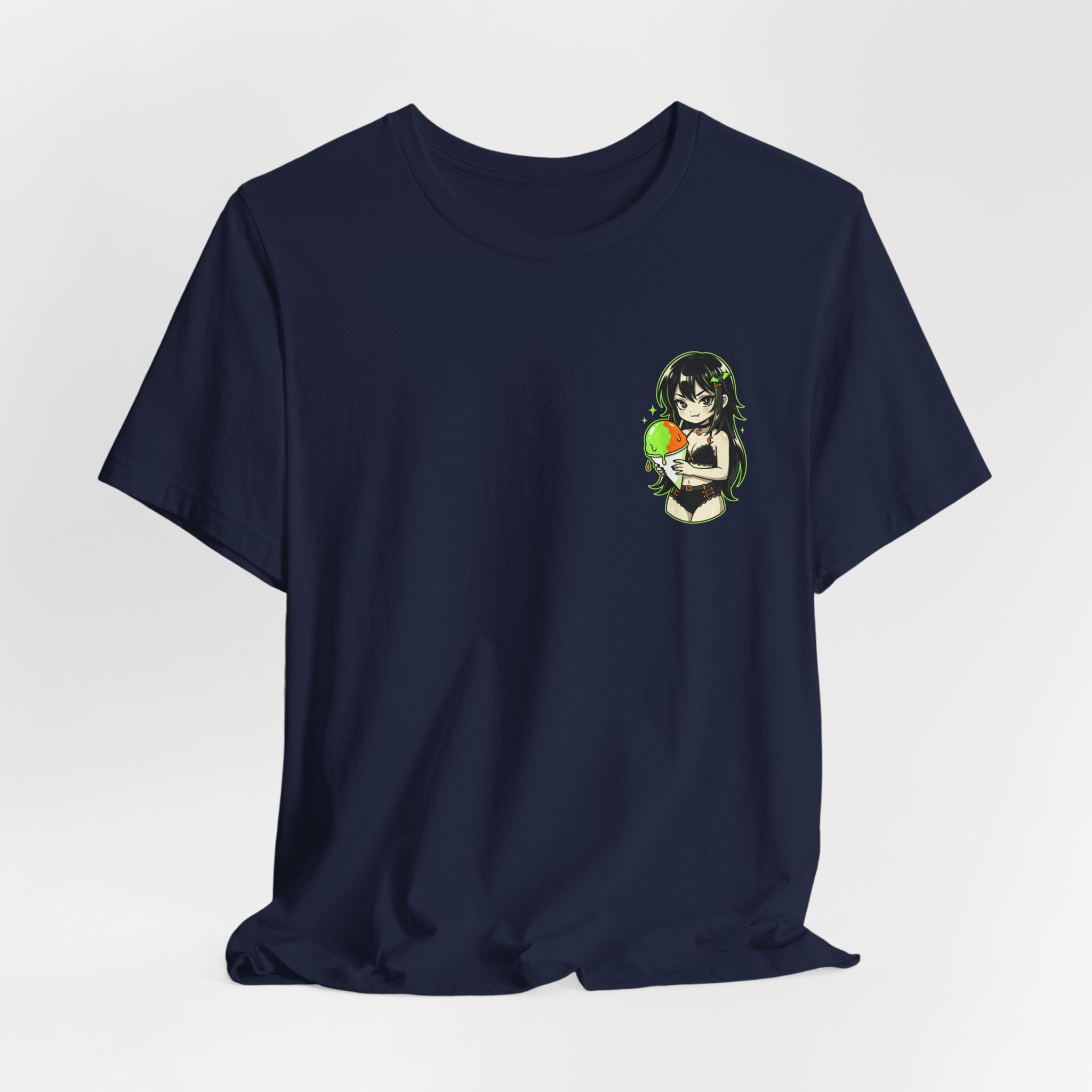 Mischievous Anime Girl Holding Melting Candy T-Shirt | Cute Kawaii Illustration