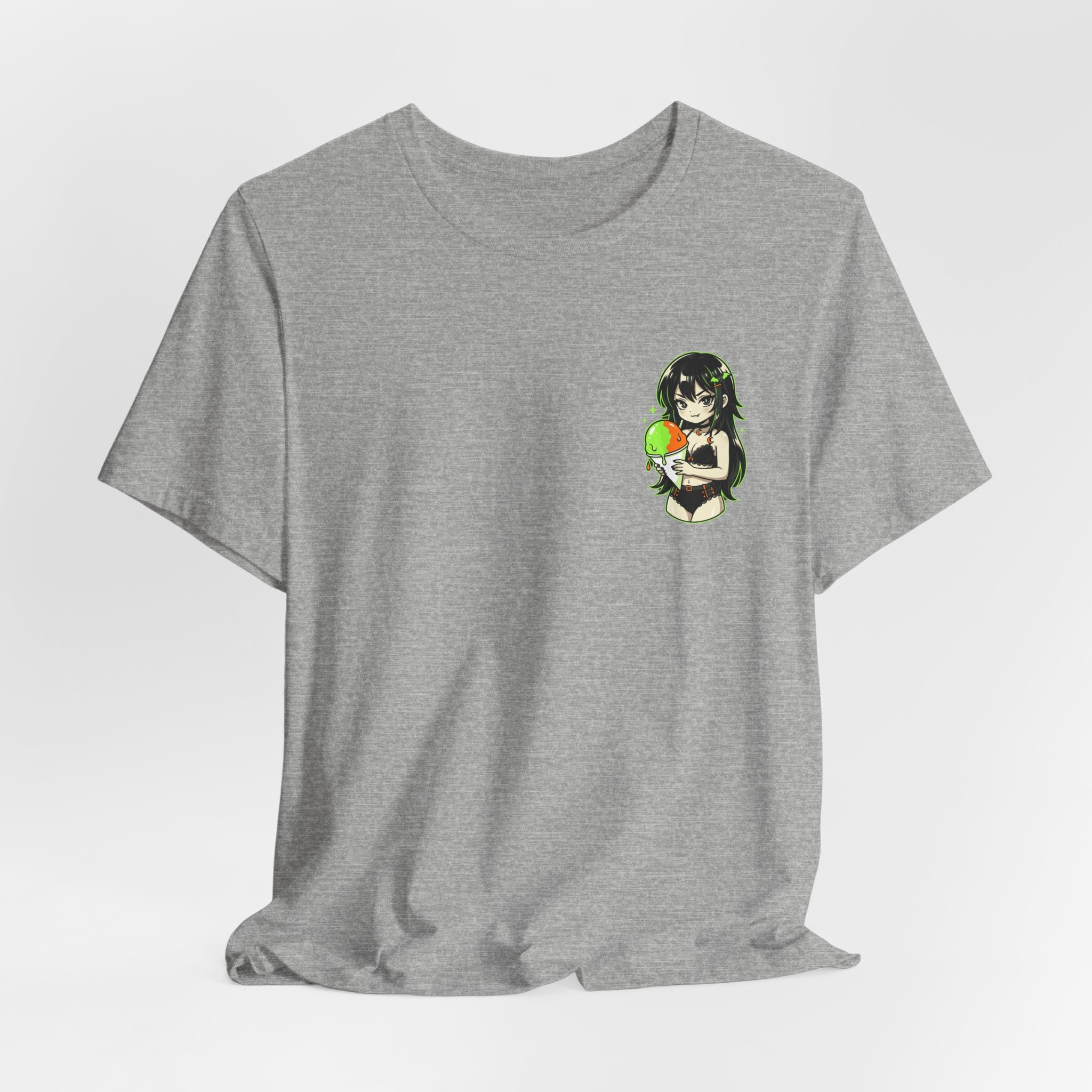 Mischievous Anime Girl Holding Melting Candy T-Shirt | Cute Kawaii Illustration