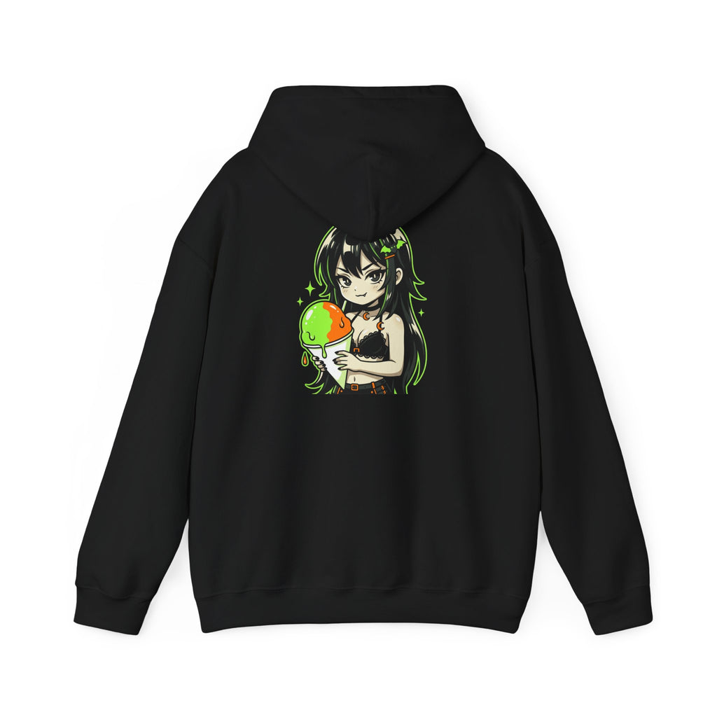 Green-haired Anime Girl Holding Hoodie | Graphic Pullover