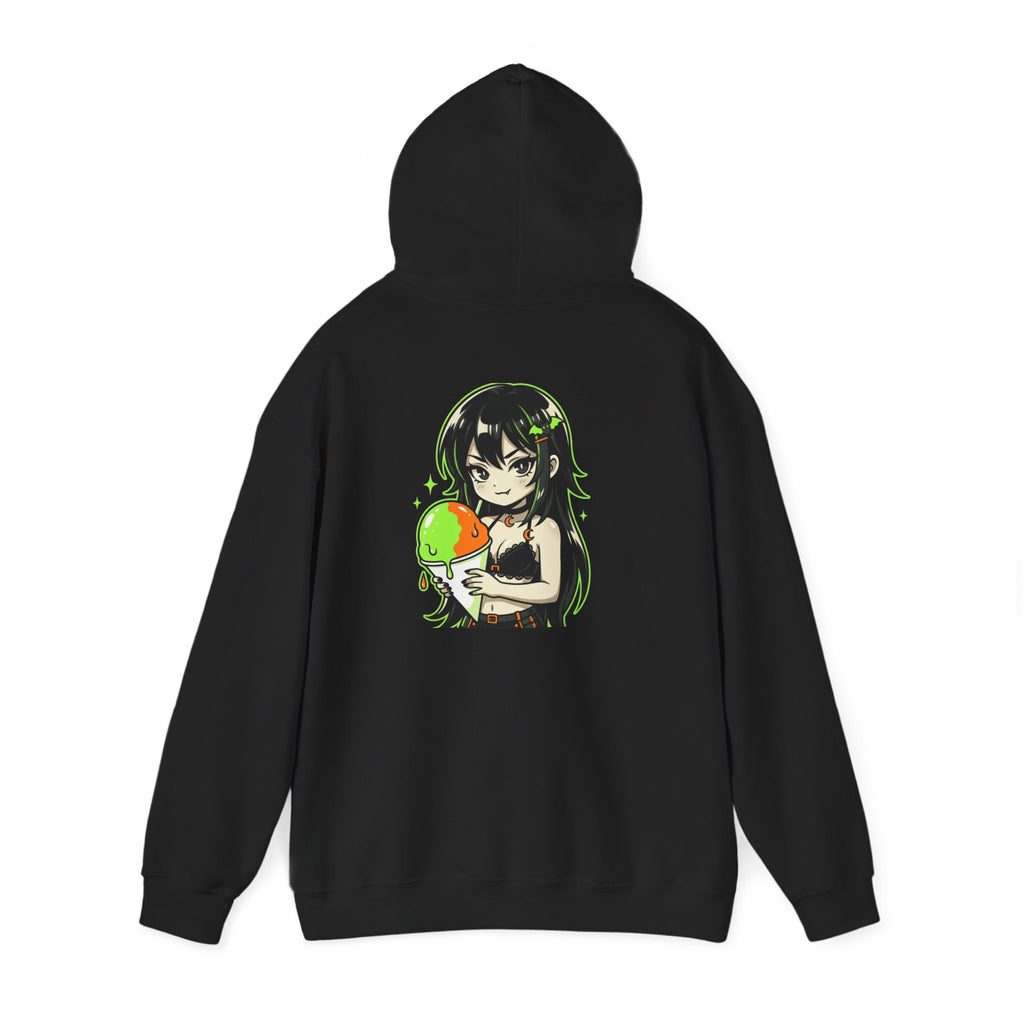 Green-haired Anime Girl Holding Hoodie | Graphic Pullover