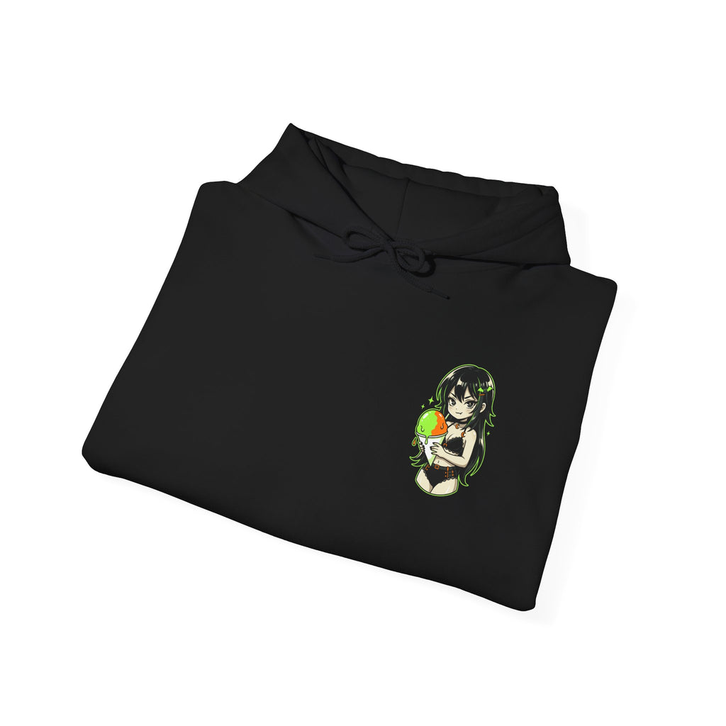 Green-haired Anime Girl Holding Hoodie | Graphic Pullover
