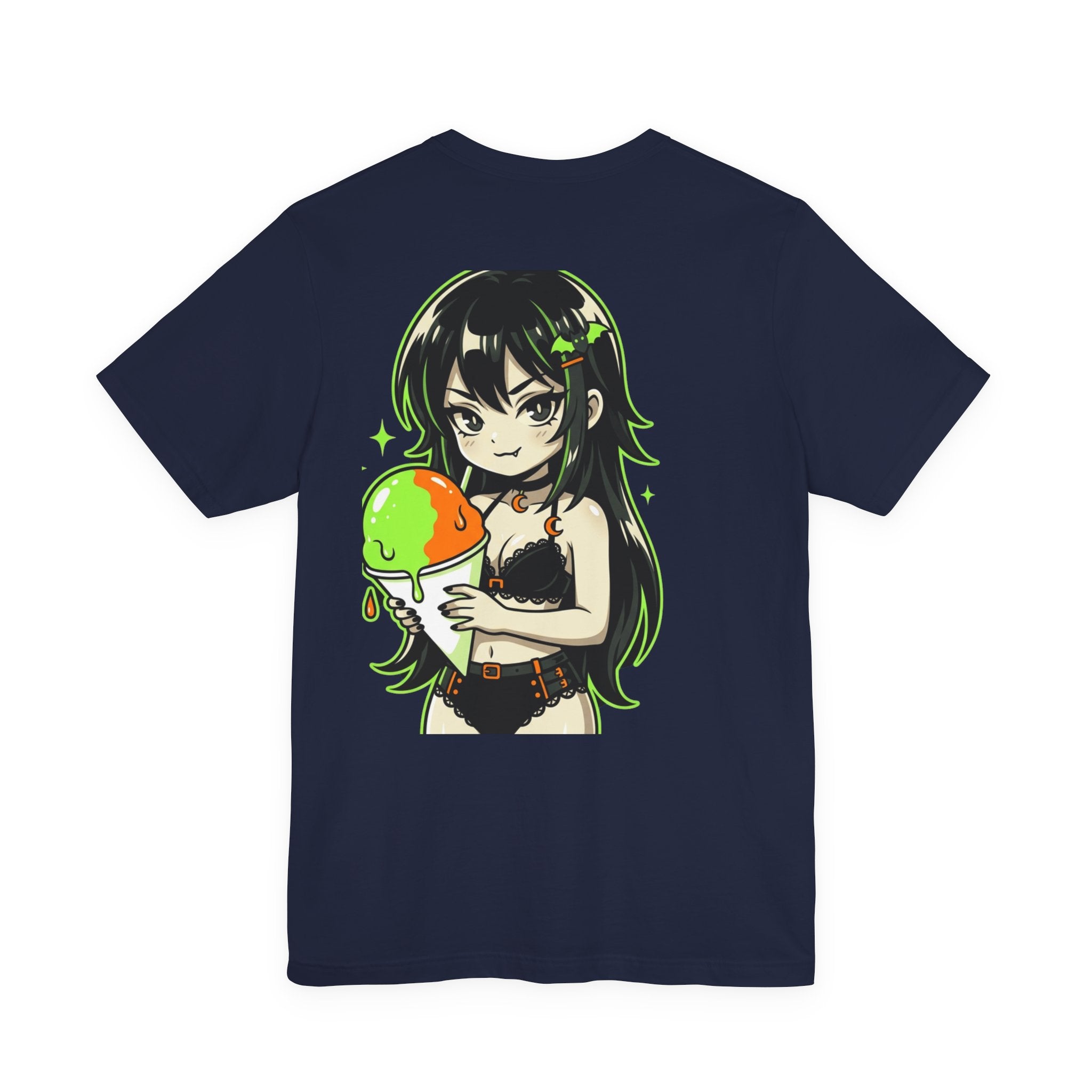 Mischievous Anime Girl Holding Melting Candy T-Shirt | Cute Kawaii Illustration