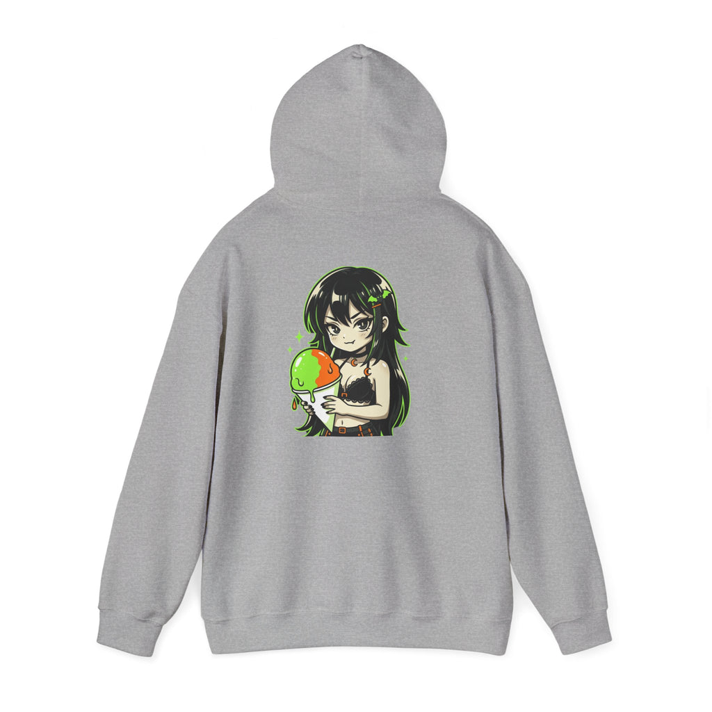 Green-haired Anime Girl Holding Hoodie | Graphic Pullover