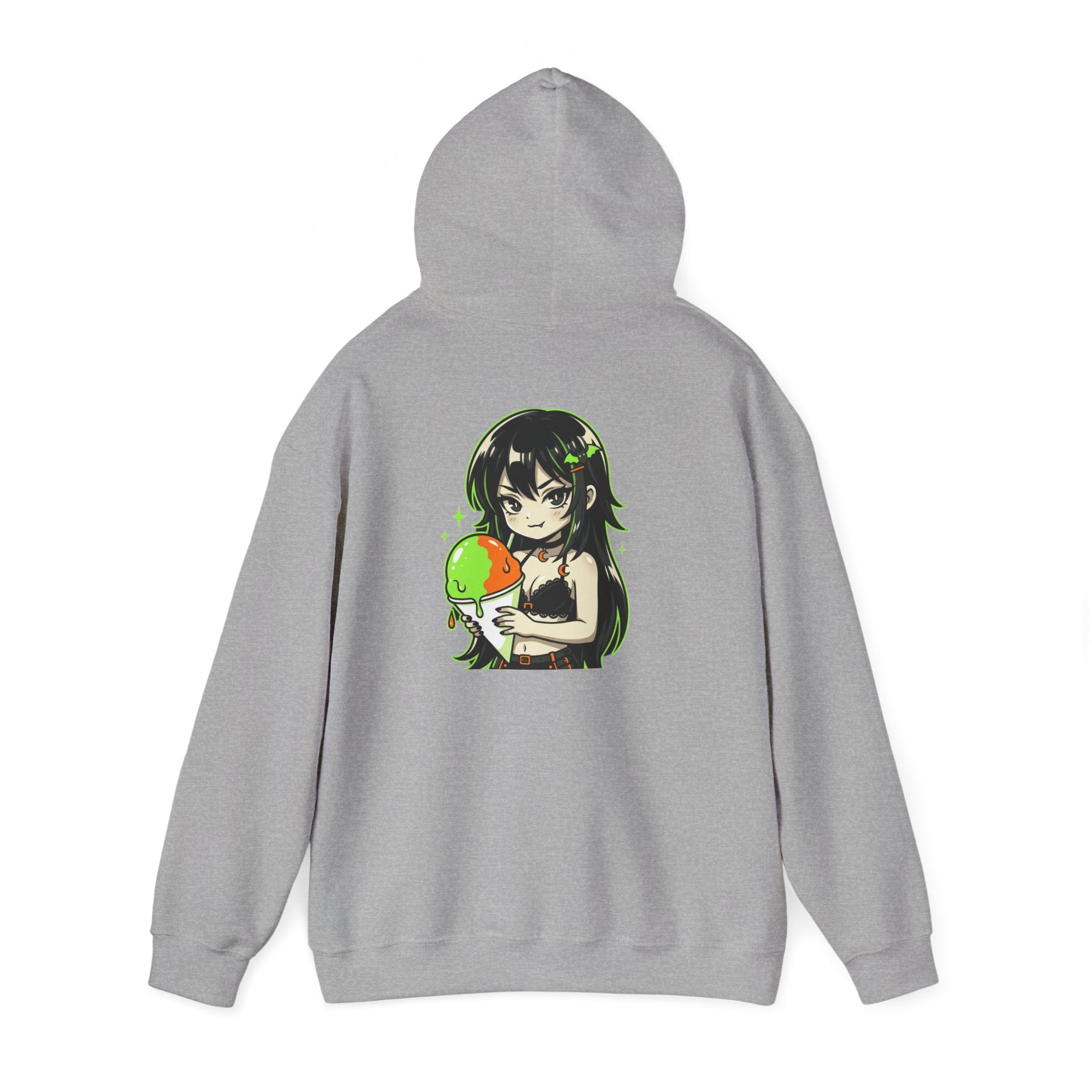 Green-haired Anime Girl Holding Hoodie | Graphic Pullover