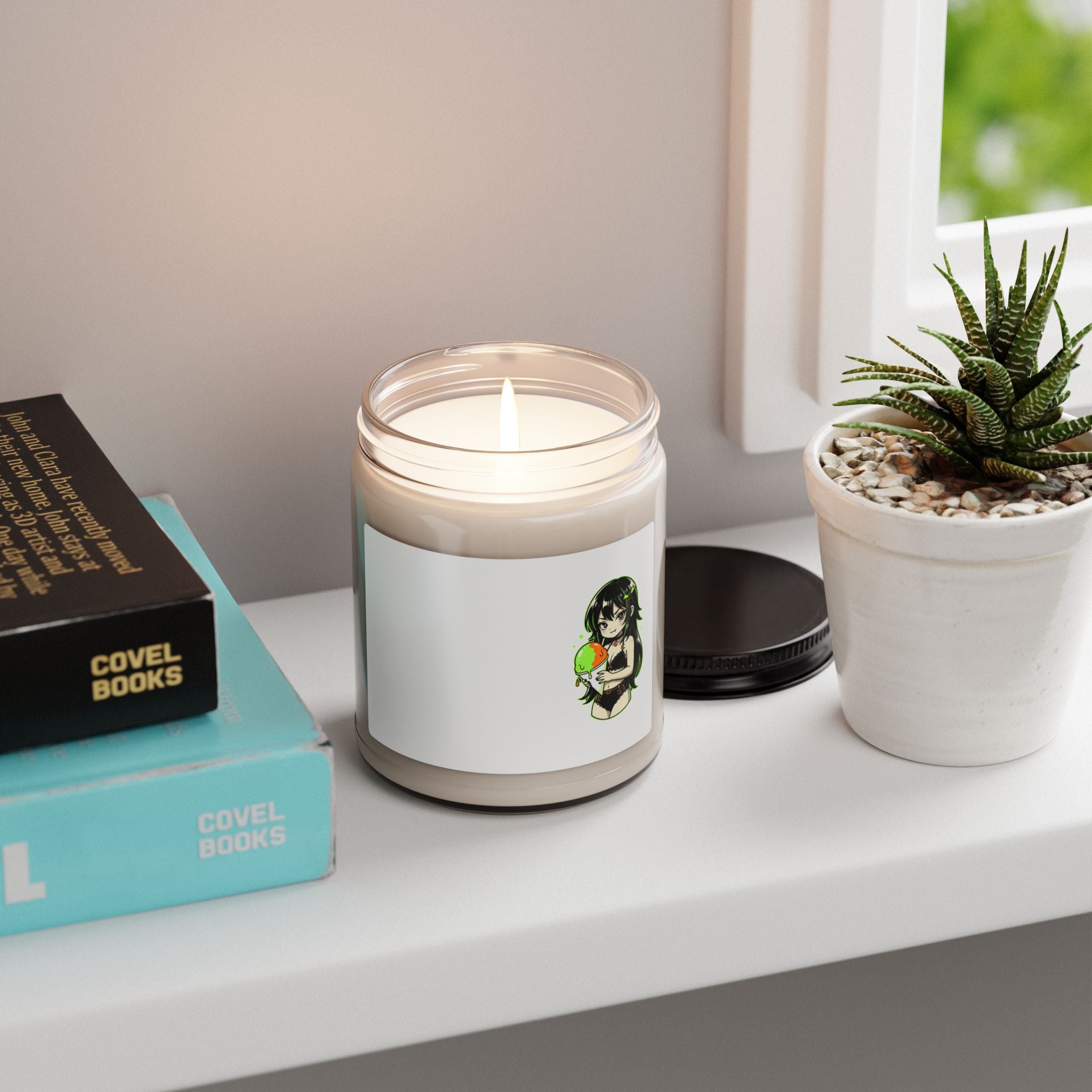 Anime Girl Holding Peach Candle