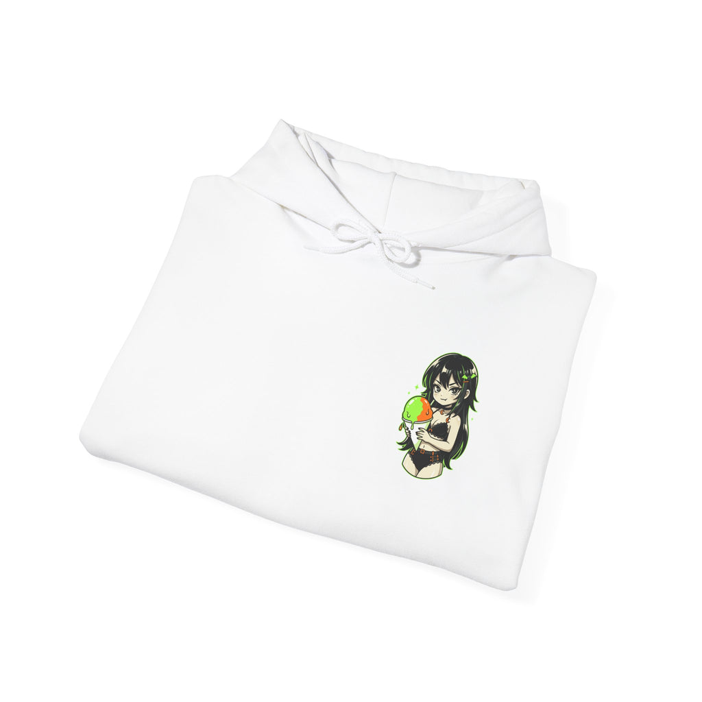 Green-haired Anime Girl Holding Hoodie | Graphic Pullover